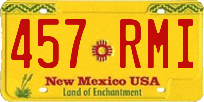 NM license plate 457RMI
