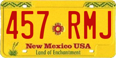NM license plate 457RMJ
