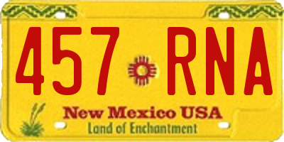 NM license plate 457RNA