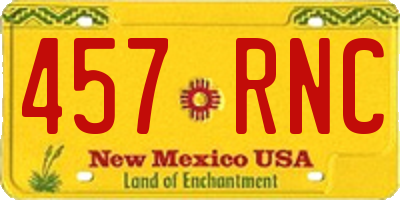 NM license plate 457RNC