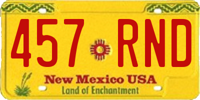 NM license plate 457RND