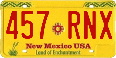 NM license plate 457RNX