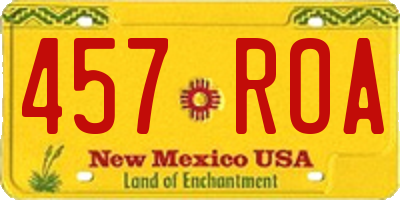 NM license plate 457ROA