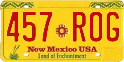 NM license plate 457ROG