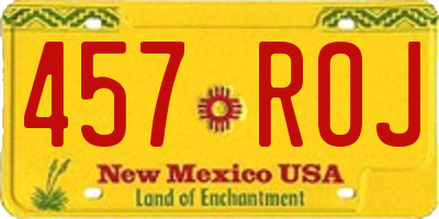 NM license plate 457ROJ