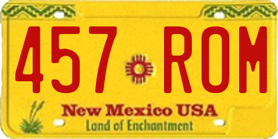 NM license plate 457ROM