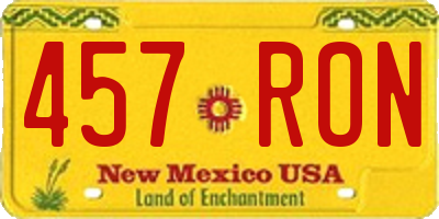 NM license plate 457RON