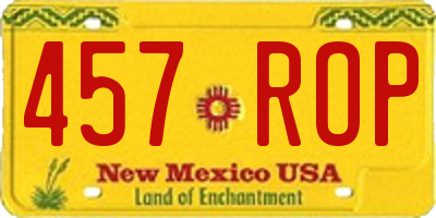 NM license plate 457ROP