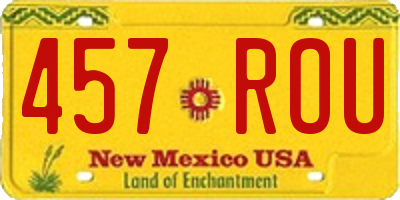 NM license plate 457ROU