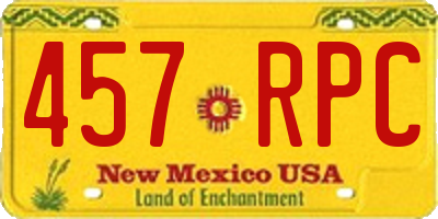 NM license plate 457RPC