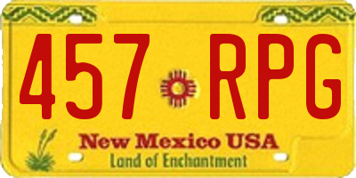 NM license plate 457RPG