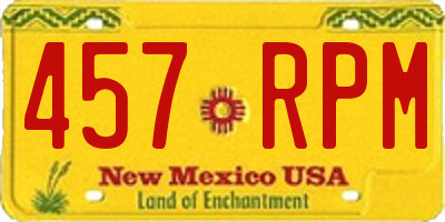 NM license plate 457RPM