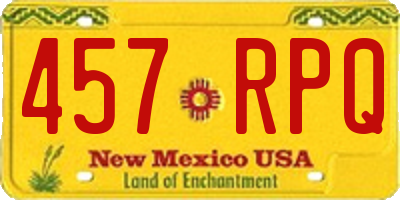 NM license plate 457RPQ
