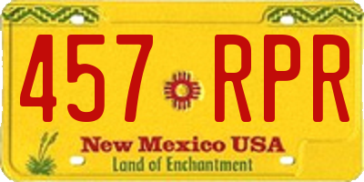 NM license plate 457RPR