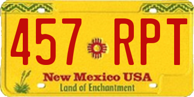 NM license plate 457RPT
