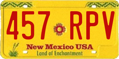 NM license plate 457RPV