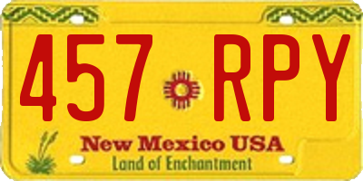 NM license plate 457RPY