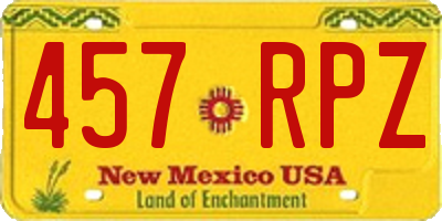 NM license plate 457RPZ
