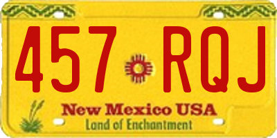 NM license plate 457RQJ