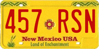 NM license plate 457RSN