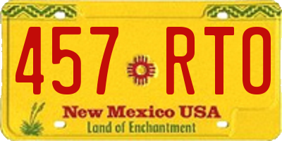 NM license plate 457RTO