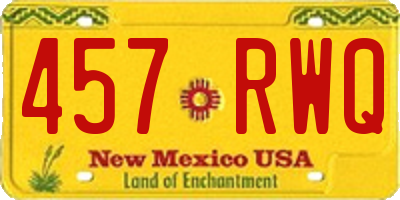 NM license plate 457RWQ