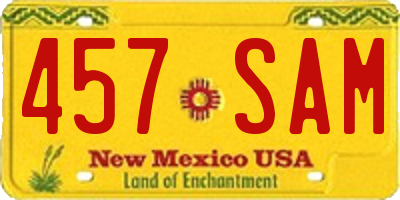 NM license plate 457SAM