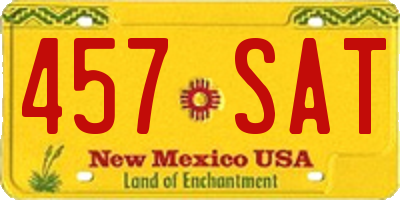 NM license plate 457SAT