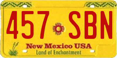 NM license plate 457SBN