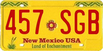 NM license plate 457SGB
