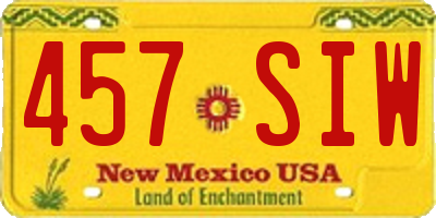 NM license plate 457SIW