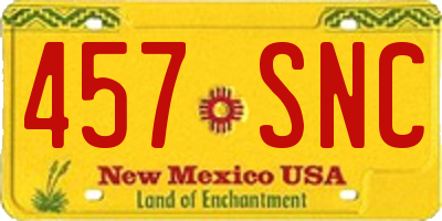 NM license plate 457SNC
