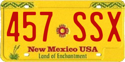 NM license plate 457SSX