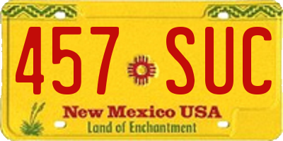 NM license plate 457SUC