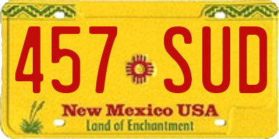 NM license plate 457SUD