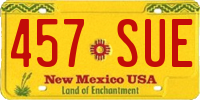 NM license plate 457SUE