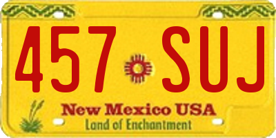 NM license plate 457SUJ