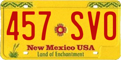 NM license plate 457SVO
