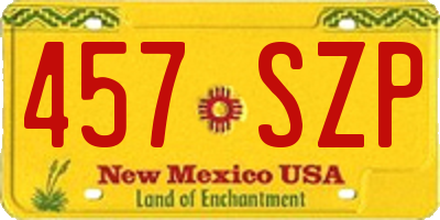 NM license plate 457SZP