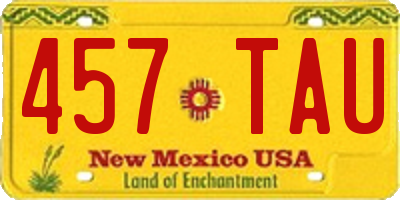 NM license plate 457TAU