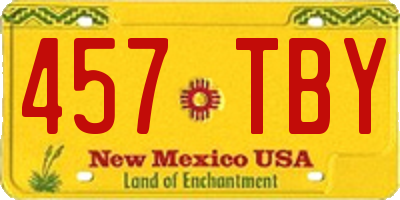 NM license plate 457TBY