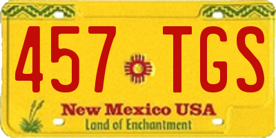 NM license plate 457TGS