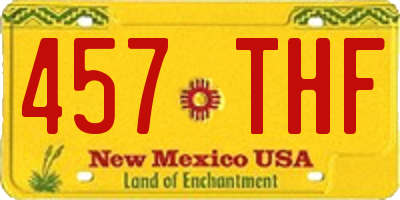 NM license plate 457THF