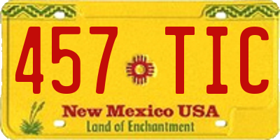 NM license plate 457TIC