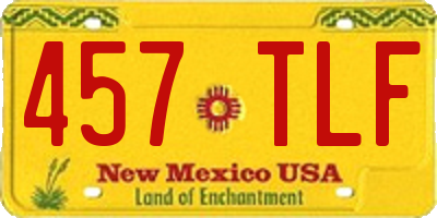 NM license plate 457TLF
