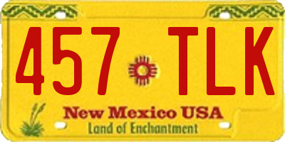 NM license plate 457TLK