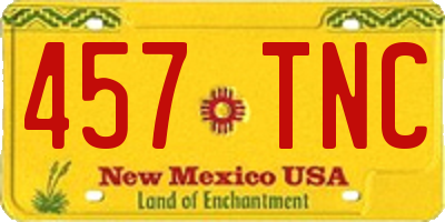 NM license plate 457TNC