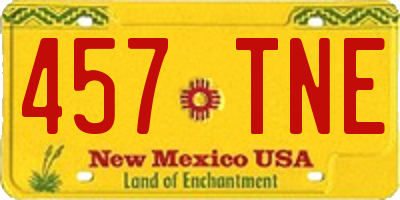 NM license plate 457TNE