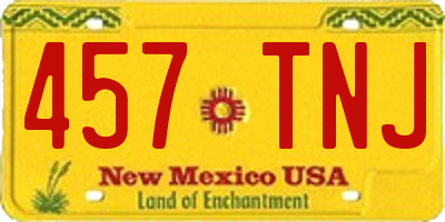 NM license plate 457TNJ