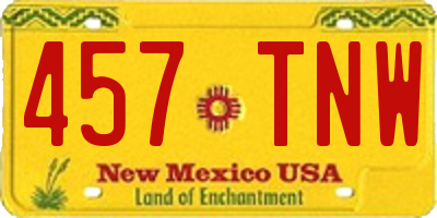 NM license plate 457TNW
